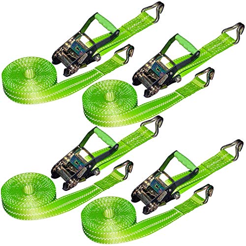 VULCAN Ratchet Strap with Wire Hooks - 2 Inch x 15 Foot, 4