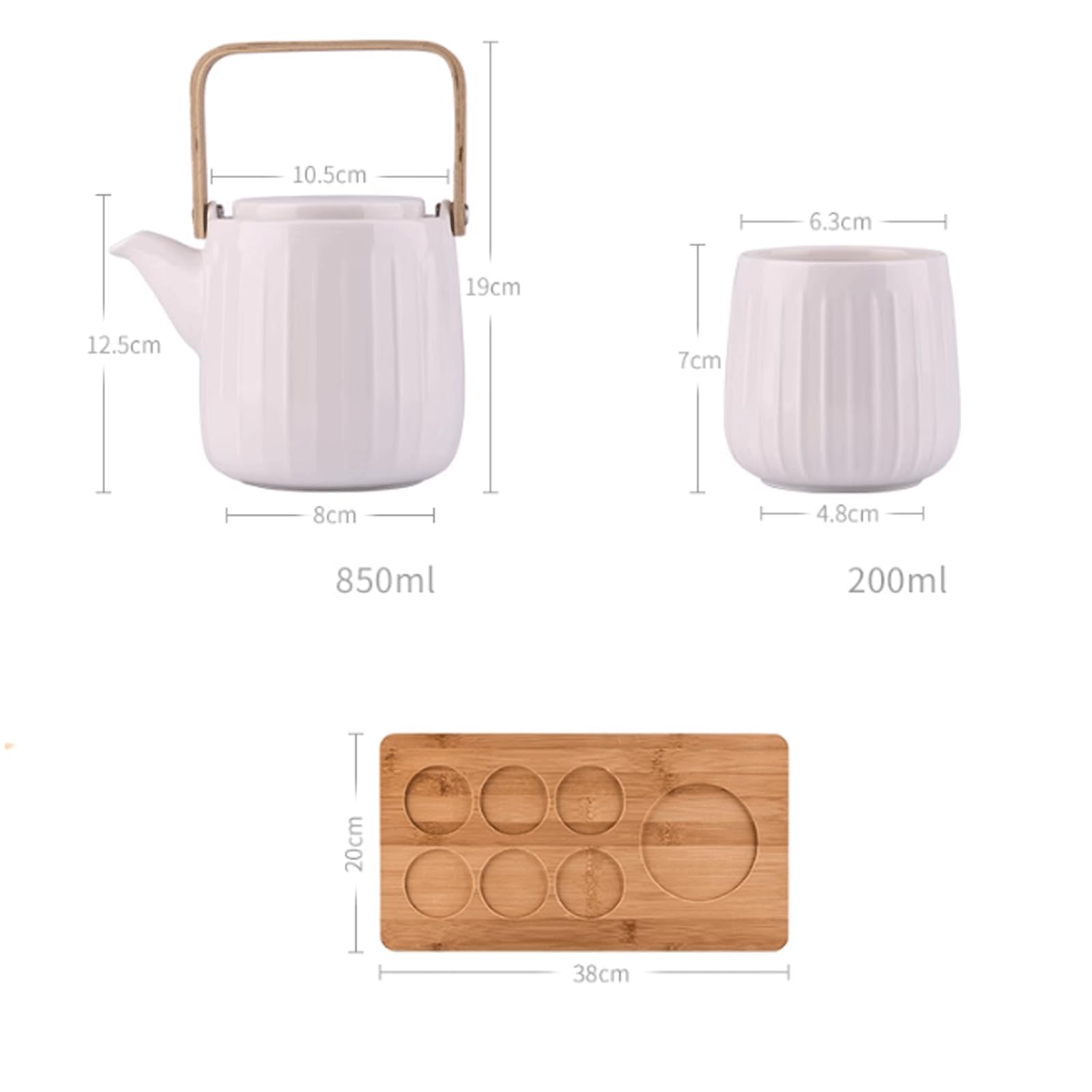 Zestawy do herbaty Porcelana, podróżne zestawy do Chiński styl Vintage Travel Premium Tea Pot Set Kung Fu Tradycyjny serwis do ceremonii herbacianej Juego De Te Teaware(Bianco)