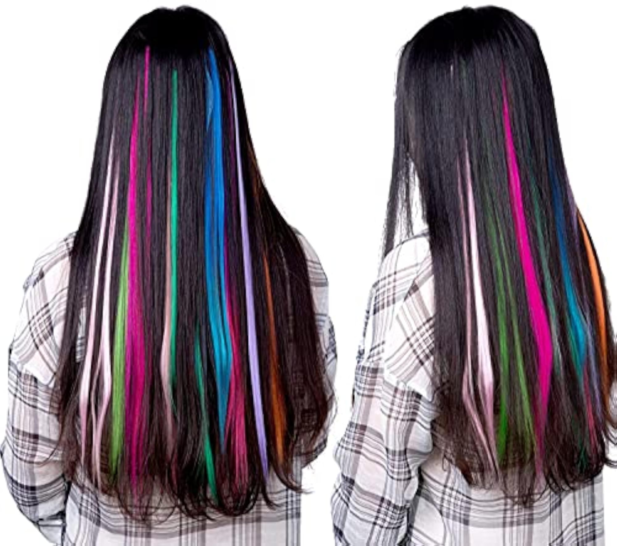 10 Pcs Multi-colors Double Shade Hair Extensions 22 inch