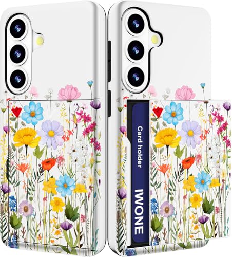 IWONE Galaxy S26+ Plus�Ή� �J�[�h�z���_�[�t�� ���킢�� �ϏՌ� �����ی� �d�b �E�H���b�g �X���b�g�J�o�[�P�[�X �����p - �u���[ �s���N ����