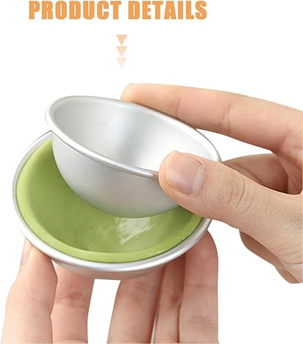 Miniatura 4 de 3D Mini sartenes hemisferio de aluminio 8 pares de bombas de baño de esfera de media bola molde para hornear molde de pastelería molde de magdalena