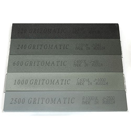 Gritomatic Silicon Carbide 6" x 1" x 0.25" Sharpening Stone Set with Aluminum Mounting for Edge Pro (5 stones) -  SET-5-SIC