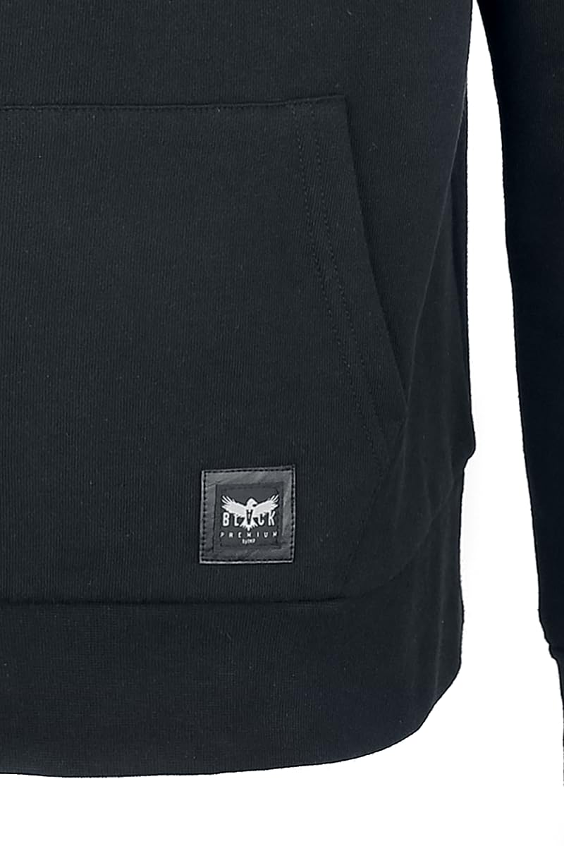 Black Premium by EMP Herren schwarzer Hoodie mit hohem Kragen