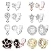 YADOCA 8 Paires Boucles d'Oreilles Clips pour Femme Fille Ensemble Clip Boucles d'Oreilles Perle Argent Cz Noeud Or Fleur Rose Non Percé Boucles d'Oreilles Fantaisie Femme