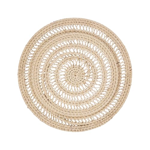 Platos decorativos de ratán SARO Lifestyle set x4, 13" miniatura 2