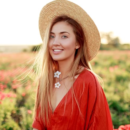 Gold Flower Earrings Necklace Set Floral Statement Earrings for Women Flower Wedding Jewelry Sets for Brides Wedding Guest Dresses for Women 20254