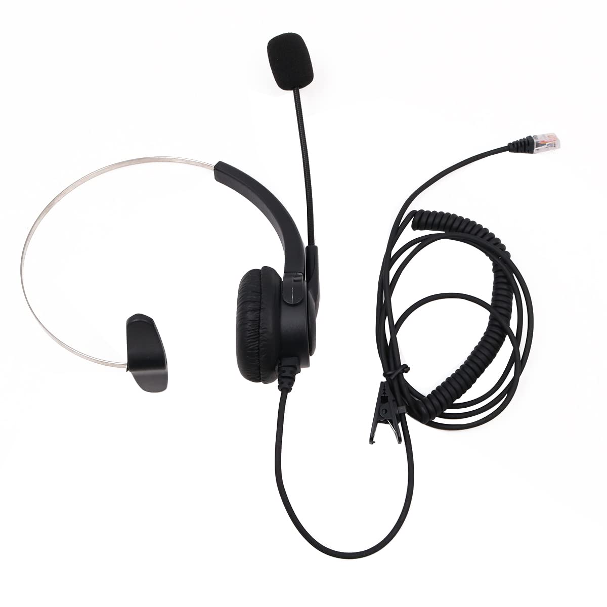 Auricular de teléfono Universal Auricular de Manos Libres de conexión Directa para teléfonos fijos con Cable - Auricular de teléfono monoaural