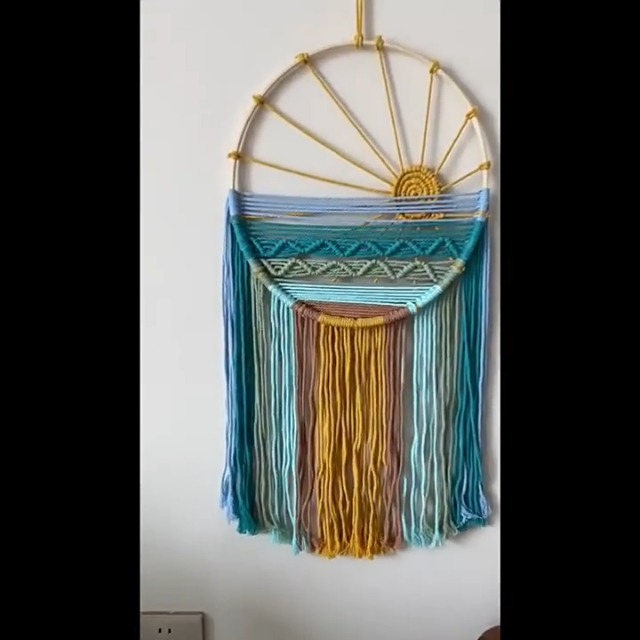Macrame tapestry ♡BIGsize　サンセット　オーダー注文にて Amazon.com: POTRUWE Macrame Wall Hanging Handmade Woven