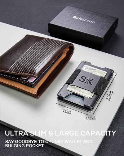 Metal Wallet for Men Slim Minimalist, Front Pocket RFID Blocking Wallet With ID Window, Mens Metal Wallets for Cards And Cash, Holds Up 15 Card Wallet for Men2