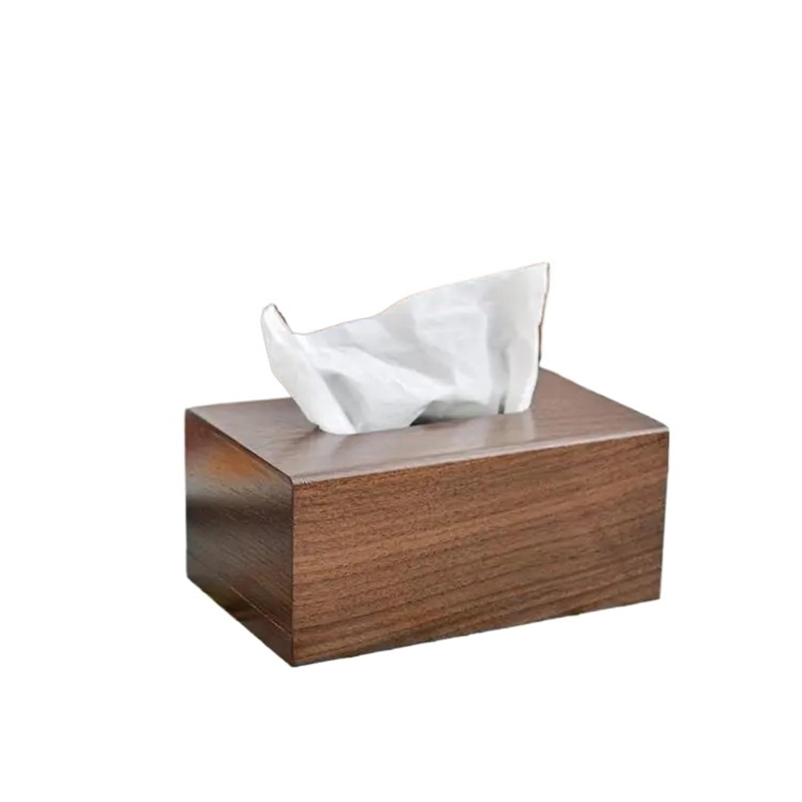 Wood Tissue Box Wooden Tissue Box Living Room Dinner Napkin Storage Home Use Desktop 3D Stereoscopic Decoration(Black walnut)