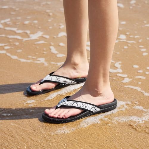 Image of MEGNYA Womens Orthotic Flip Flops, Plantar Fasciitis Sandals for Flat Feet with Arch Support Thong Style Flip Flops, Comfortable Walking Sandals for Beach, Vacation