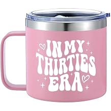 EXIGENT In My Thirties Era Coffee Tea Cup Mug Collectible 14Oz Ounces 30th Birthday Gifts 1995 Decorations Pink_30, 14oz