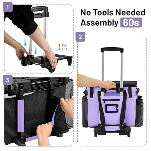 Image of LOEUO Large Cleaning Caddy for Cleaning Supplies Organizer, Rolling Cleaning Caddy Bags with Wheels for Housekeepers, Cleaning Carts on Wheels for Home Car Office Picnic