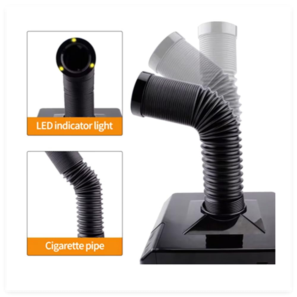 360° Ajustable Absorbedor de Humo Laser de Escritorio con Iluminación LED - Extractor de Humo para Soldadura Metálica, Filtro Anti-Humo para Gravadora Laser/Impresora 3D