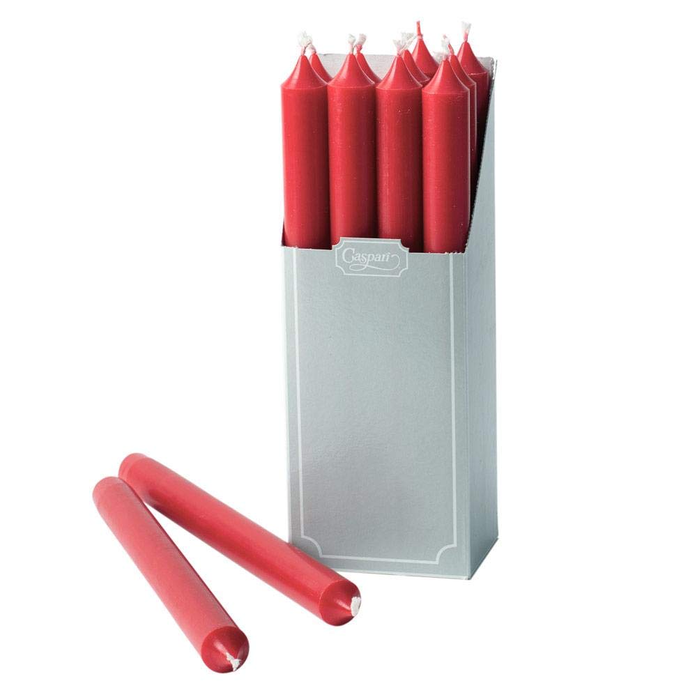 Caspari Straight Taper Candles in Red - 12 Per Box