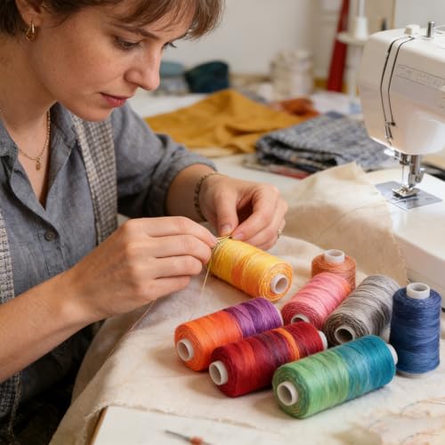Hilo de poliéster para máquina de coser, pack de 10 colores miniatura 6