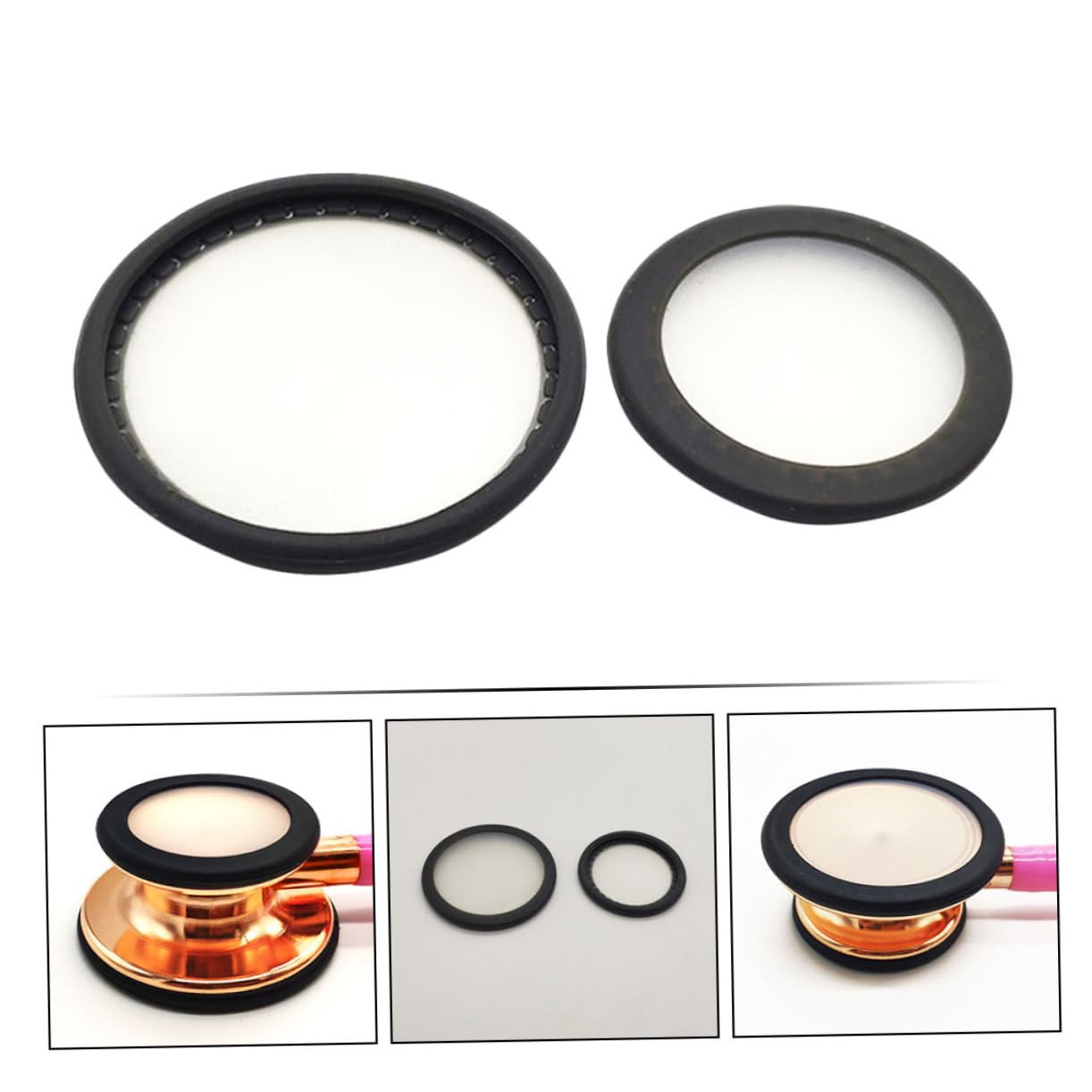 8 Sätze Stethoskopmembran Glocke Für Zubehör Teile -zwerchfellersatz Kardiologie Ersatzmembran Für -membranabdeckung Black Pvc