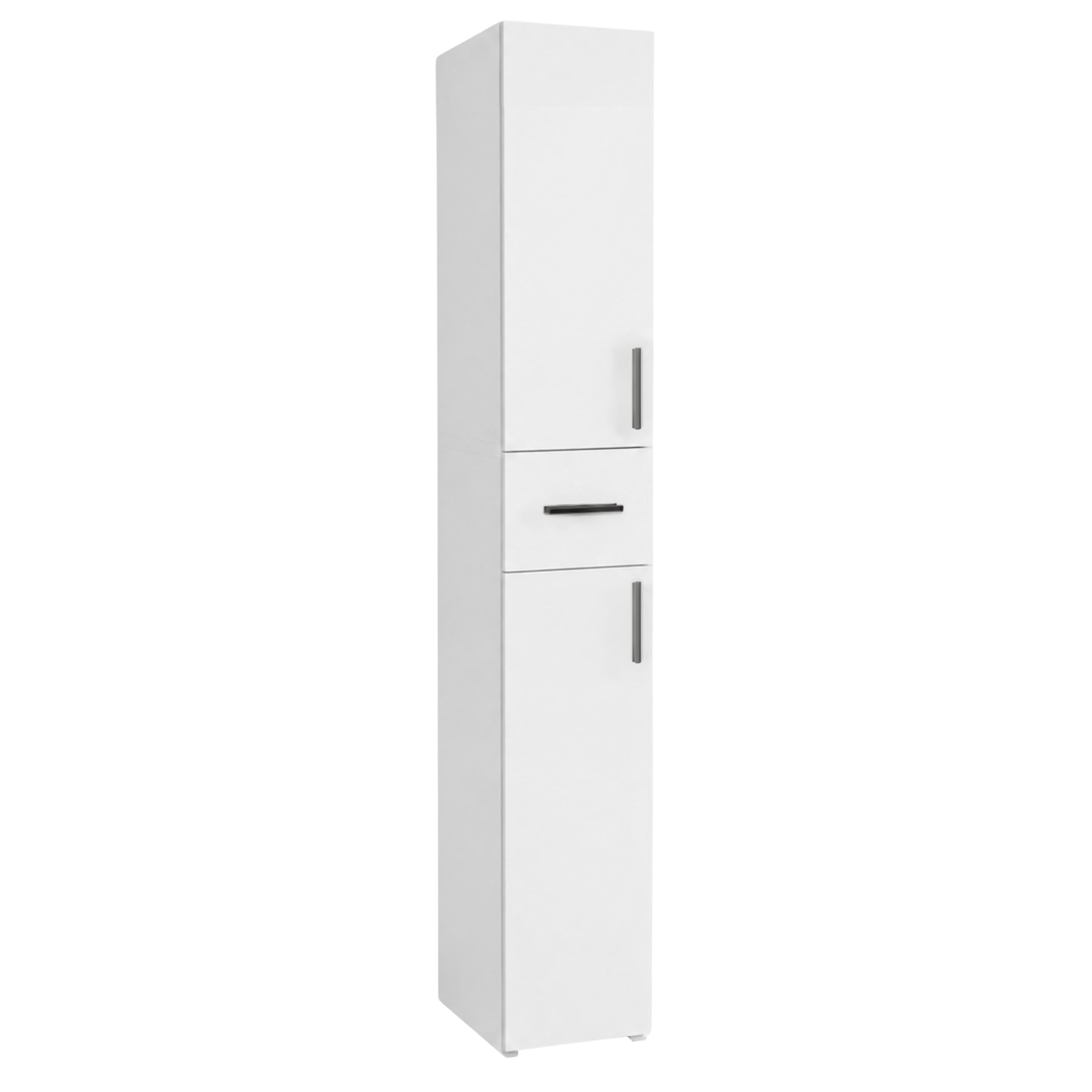 Columna de Baño con Cajón y 2 Puertas, Blanco | Mueble de Baño Estrecho, Armario de Almacenamiento para Cocina y Salón, Blanco