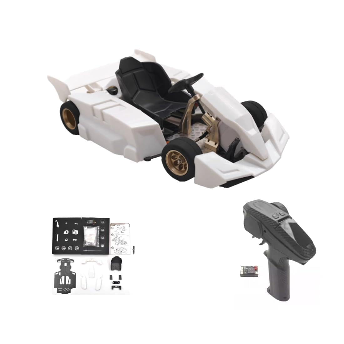 1/10 RC samochód wyścigowy zestaw do samodzielnego montażu Carbon Edition | Napęd wysokiego momentu obrotowego z ulepszeniami wyścigów CNC