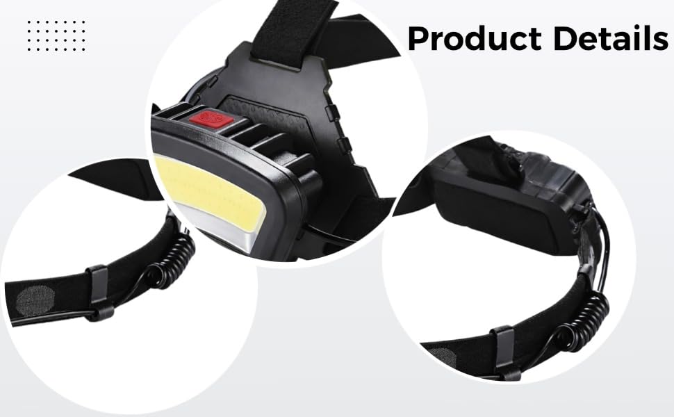 Linterna frontal de gran angular con carga USB para solucionar la falta de luz 3