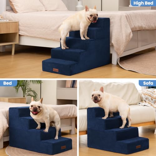 Image of Aodisman Dog Steps for Bed & Couch,18.5 inch H 4-Step Pet Stairs for Small Dogs