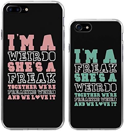 iPhone 7Plus+7 Couple Case-TTOTT 2x Floral Weirdo Freak Black Best Friend BFF Lovers Fashion Matching Couple Cases Slim Bumper Cover Case for 2016 New iPhone7Plus/7[Left for iPhone7Plus Right for iPhone 7]