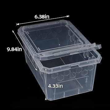 4 Pack Reptile Feeding Box Breeding Box Transparent Cage Habitat Hatching Container for Reptile Spider Scorpion Gecko Tortoise Treefrog