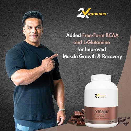 Image of 2X Nutrition Premium Whey Isolate Blend ISOMAGIC | 27.7 g Protein per serving | Low Fat (0.7g) & Carbs (3g) | Added free-form BCAA & L-Glutamine | Faster Muscle Growth & Recovery