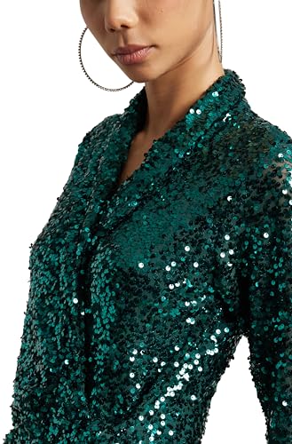 Image of Zaccai Women's Poly Elastane Sequined Wrap Dress