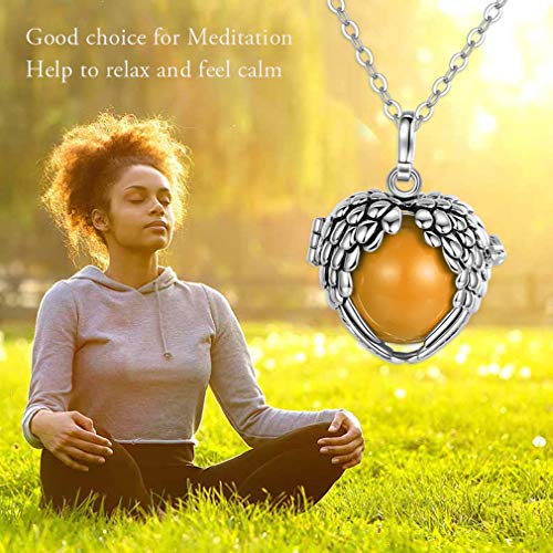 EUDORA Harmony Necklace Pregnancy Chime Baby Bell Angel Caller Wising Ball Pendant, Maternity Necklace for Mom-to-be, Mother's Day Gift, 35", Gold - Thumbnail 6