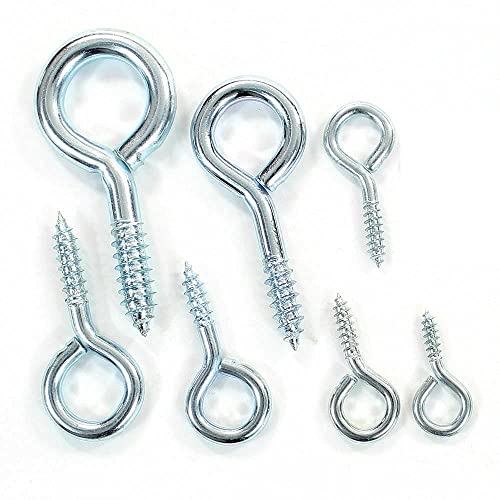 Metal 40mm Screw in Vine Eyes Zinc Plated Steel Screw in Hooks Self Tapping Eyelet Screws for Wood Fixing Wires Indoor & Outdoor Pack of 20 - Image 2