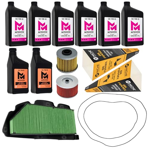 MISHON Full Service Engine Oil Change Kit 10W-40 for Honda Pioneer 1000 1000-5 (2019-2022)