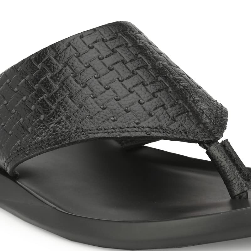 TrueYarn Original Leather Slippers for Men | Leather Sliders for Men | Thong Sandals for Men | Stylish | Durable | Anti-Skid