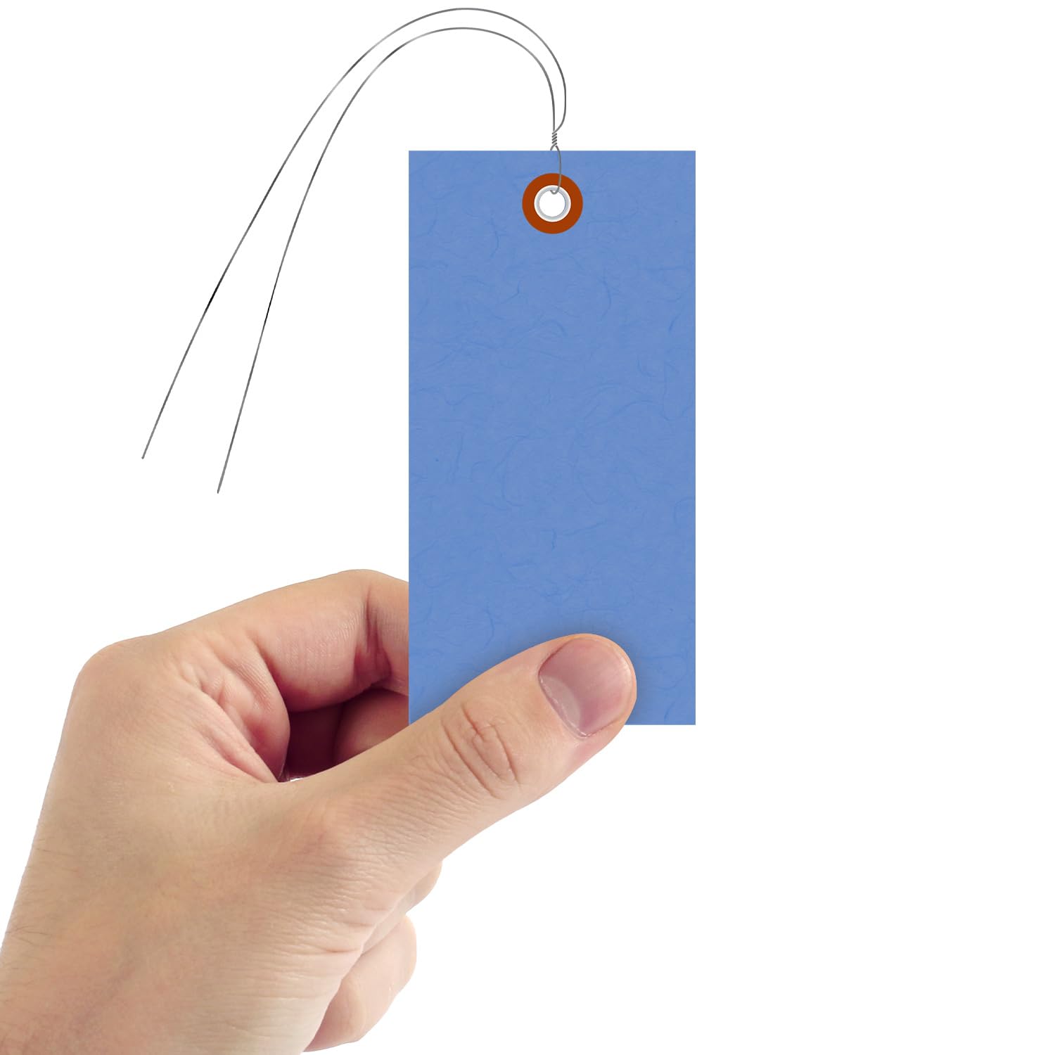 SmartSign Lot de 1000 étiquettes d'expédition Tyvek avec fil de fer Bleu 11,9 x 7,9 cm