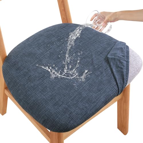 CRFATOP Waterproof Dining Chair Seat Covers Set of 6, Stretch