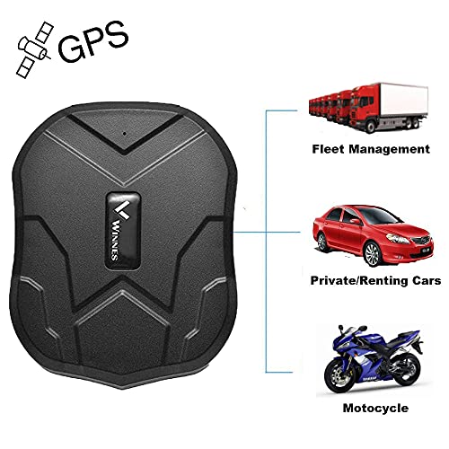 Winnes GPS Tracker Auto Ohne ABO - 3 Monate Echtzeit-Standby, Wasserdichter Magnet Tracker, GPRS/GSM Echtzeit-Positionierung für Fahrzeug, Autos, Motorrad, LKW - Ortungsgerät