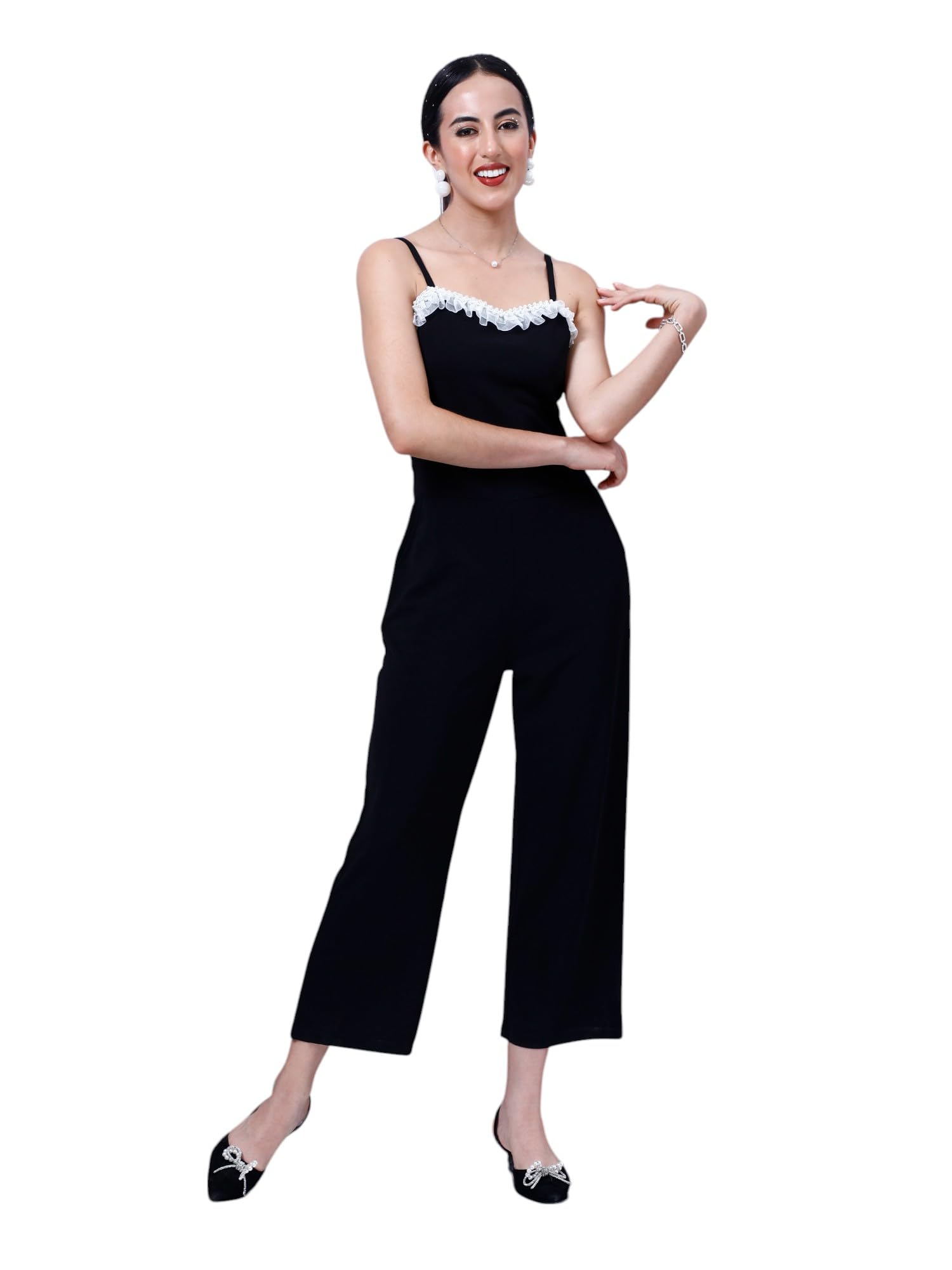 poshbery Black Lace Embellished Jumpsuit-picture-34