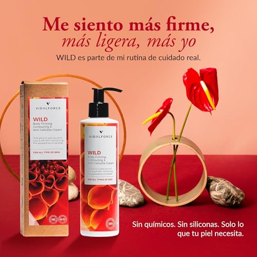 WILD Crema Anticelulítica Reductora Potente 250ml con 18 Activos Naturales con Cafeína y Guaraná - Crema Reafirmante Corporal sin siliconas - NOTA – Anti Celulitis extremo probar zona pequeña antes - imagen 7