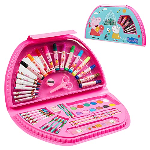 COSA CONTIENE -- in questo set disegno per bambini troverai 12 pastelli a cera, 6 x colori a matita, 12 x pennarelli, 12 x acquerelli, 1 x righello, 1 x temperino, 1 x forbici, 1 gomma da cancellare, 1 x pennello e 2 x matite.