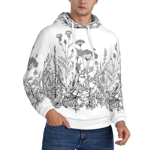 Sweat à capuche homme imprimé fleurs le pull manches longues idéal pour sortir