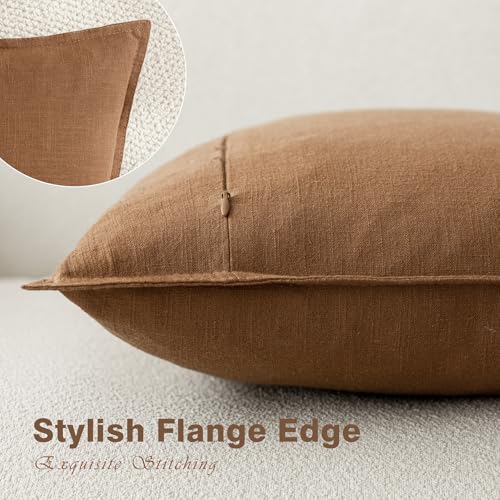Foindtower Decorative Linen Lumbar Throw Pillow Covers 12x20 Orange Brown by Foindtower - Used condition - Image 3