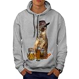 wellcoda Ivre Meerkat Bière Drôle Homme Sweat à Capuche Marrant  Sweat à Capuche décontracté