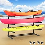 Top Best Kayaks 2021 42 Kayak Storage Rack, Heavy Duty Kayak Racks for Garage and Outdoor Storage, Kayak Stand with Wheels, Storage Rack for Kayak, Canoe, Surfboard & Paddleboard