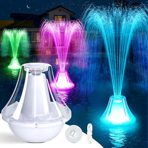 Bubbling Pool Fountain with Lights,Floating Pool...