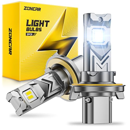 Image of F-150 F-250 Ram1500 High & Low Beam Bulbs, H13 LED Bulbs 60000LM 6500K Cool White, IP68 Real 1:1 Size Plug N Play, Canbus Ready Anti Hyper Flashing, Pack of 2