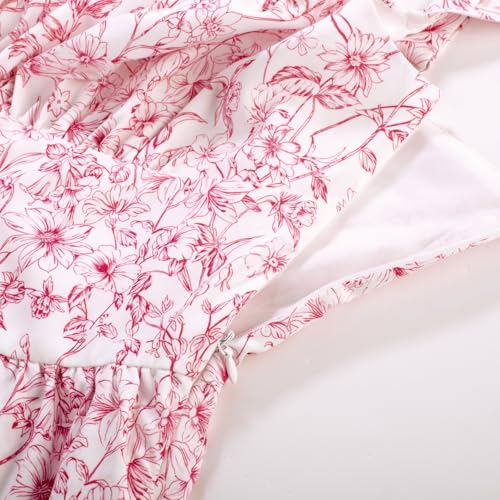 Image of Scarlet Darkness Floral Mini Corset Dress for Women Teen 2026 Summer Spring Flowy A-Line Sundress with Pockets