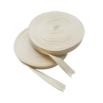 2 Pack 109 Yards Cotton Twill Tape Ribbon 1 Inch,Bias Tape Maker Set,Cotton Webbing Tape Herringbone Tape USE for Gift Wrapping,Floral Decoration,Sewing DIY Craft Cream Color