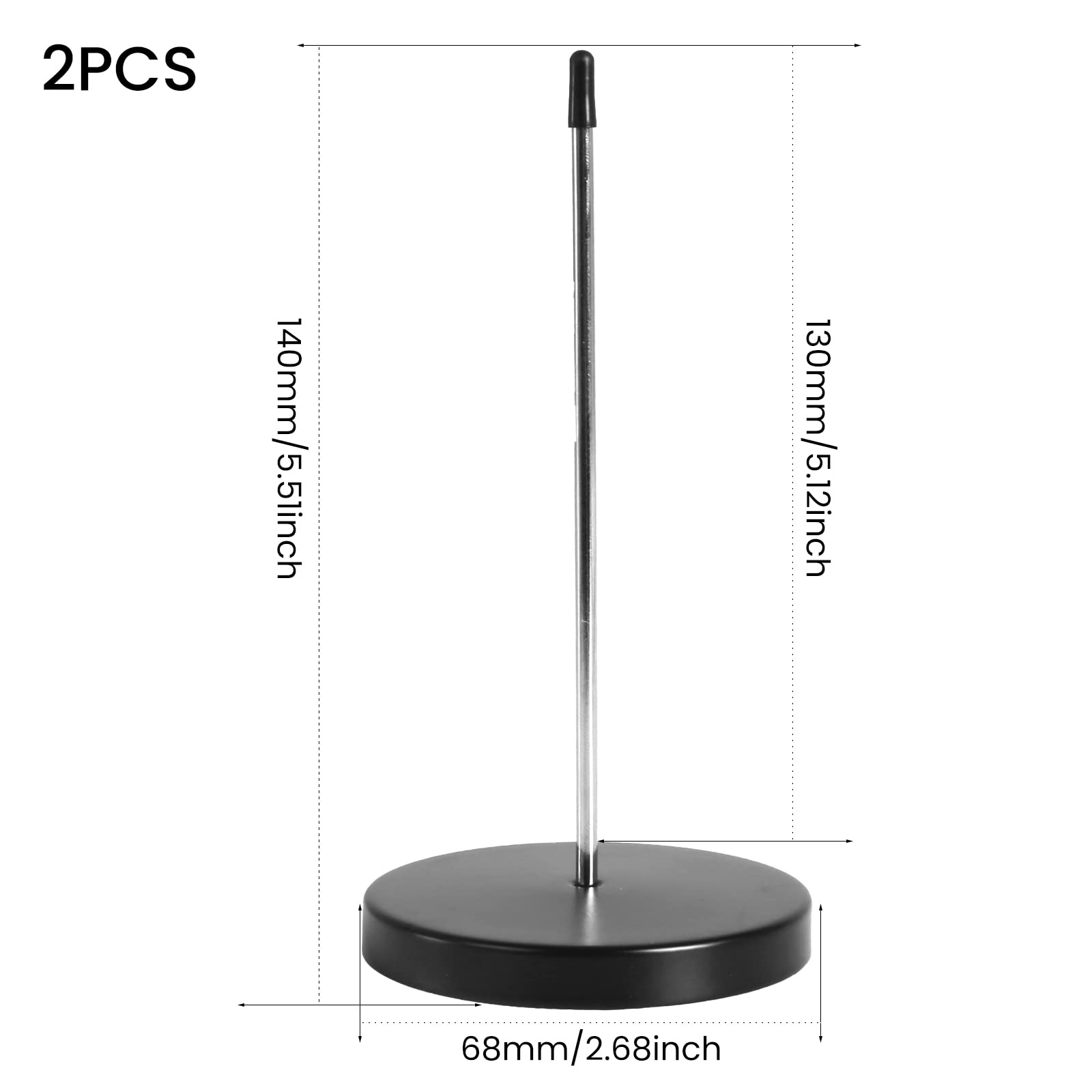 GGISUI 2 Piezas Pinchos para notas 14cm acero inoxidable Tenedor Sostenedor con Fondo Redondo para Factura Recibo Nota Papel Contador Escritorio Tickets Recibos Negro