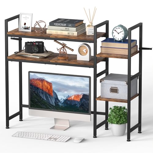 NOVIMANGO 37.4 Inch 4-Tier Desktop Bookshelf