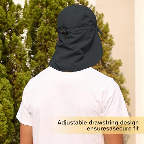 Image of American Trends Mens Sun Hat with Neck Flap, UV Protection Outdoor Flap Hat, Packable Soft Fishing Hiking Gardening Hat